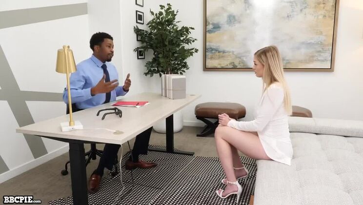 [BBCPie] - Blonde Takes Huge BBC In Creampie Therapy