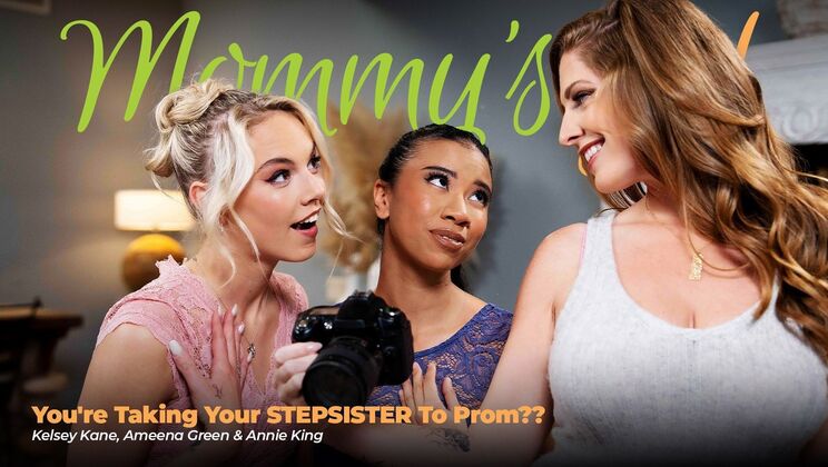 [Girlsway] - Natural Tits Stepsister Gets Rimmed By Her Stepsister - Ameena Green - Kelsey Kane - Annie King